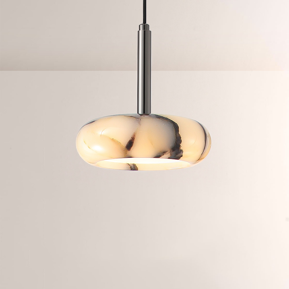 Lionel Oval-Marble Disc Pendant
