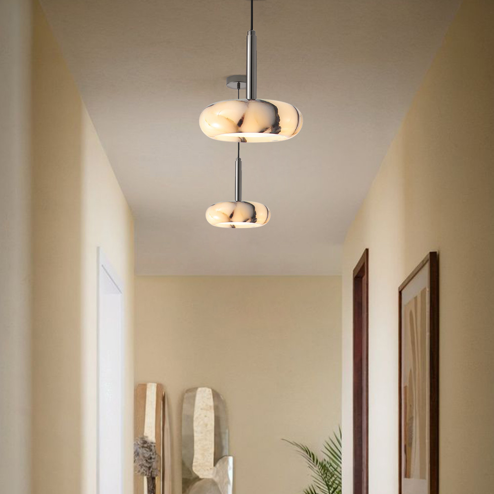 Lionel Oval-Marble Disc Pendant