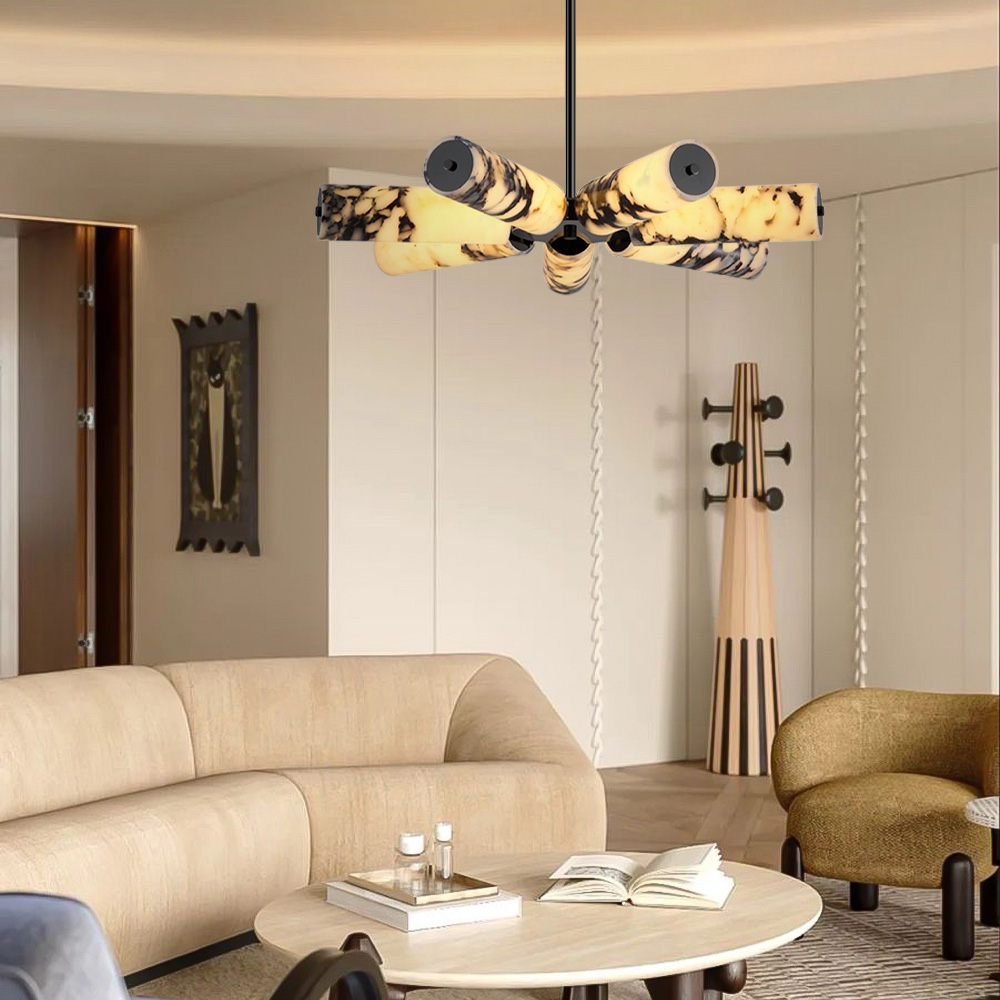 Lionel Radial Cylinder Marble Chandelier