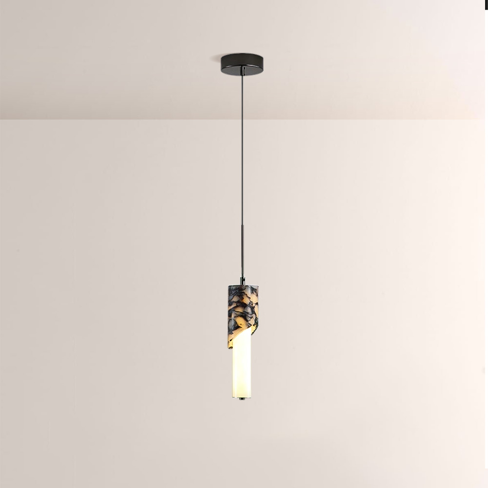 Lionel Sculpted Marble-Wrap Cylinder Pendant