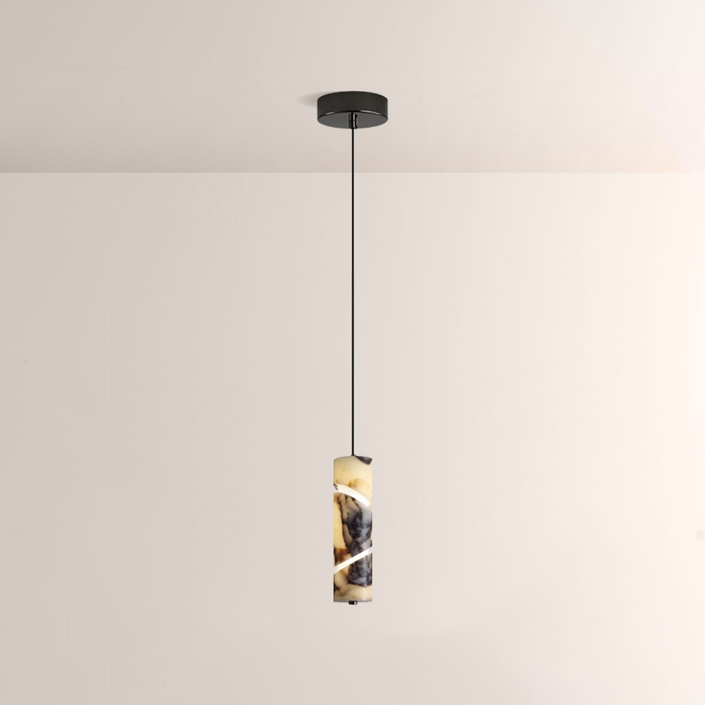 Lionel Swirl-Accent Marble Cylinder Pendant