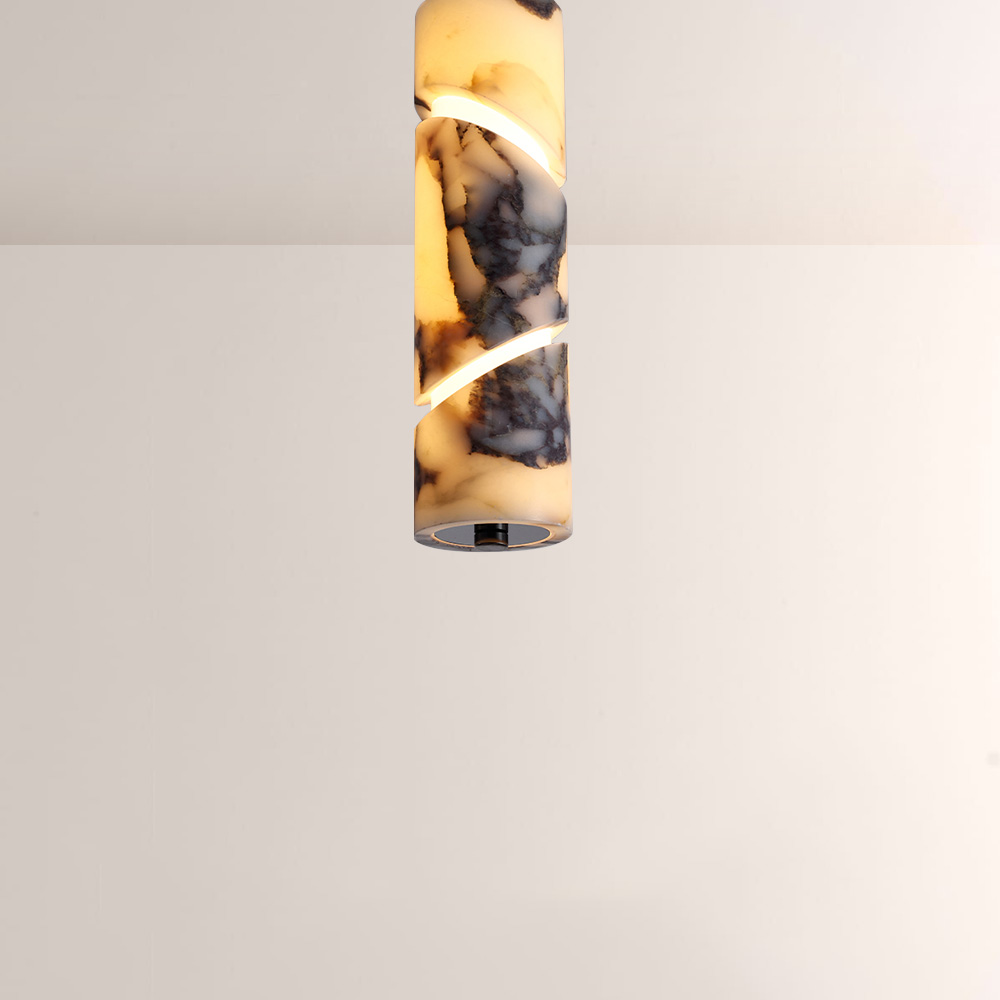 Lionel Swirl-Accent Marble Cylinder Pendant