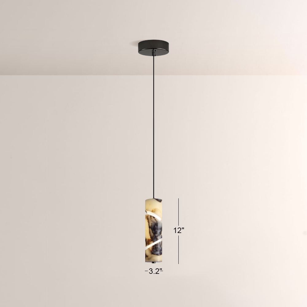 Lionel Swirl-Accent Marble Cylinder Pendant