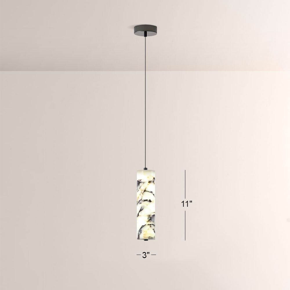 Lionel Tall Cylinder Marble Pendant