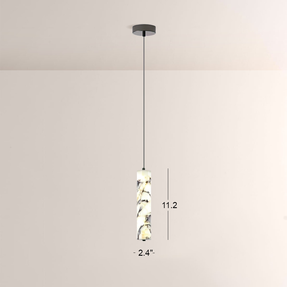 Lionel Tall Cylinder Marble Pendant