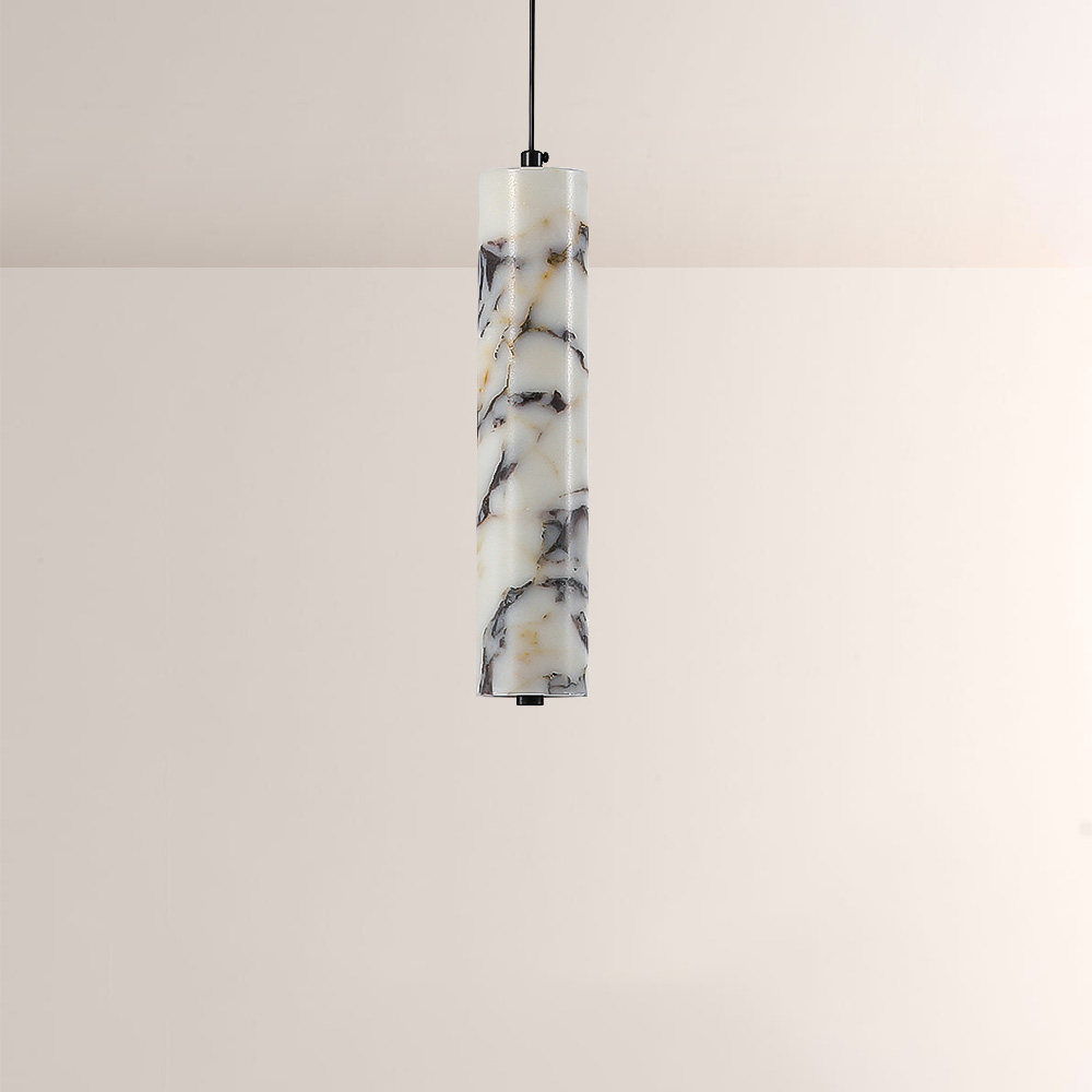 Lionel Tall Cylinder Marble Pendant