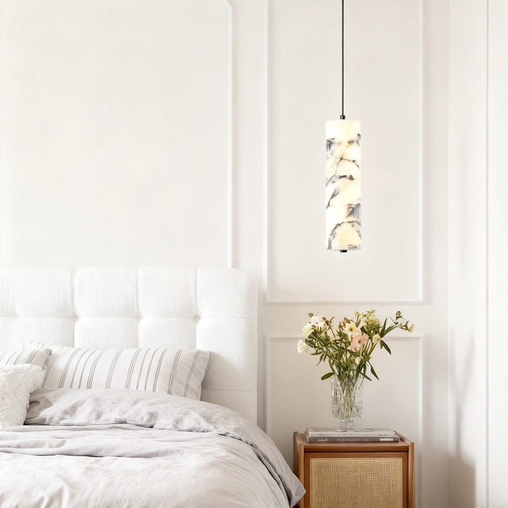 Lionel Tall Cylinder Marble Pendant