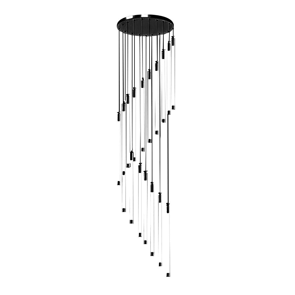 Contemporary Staircase Chandelier Spiral Tube Ceiling Light