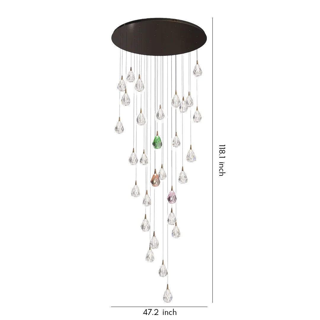 Crystal Chandelier for Staircase Luxury LED Ceiling Light