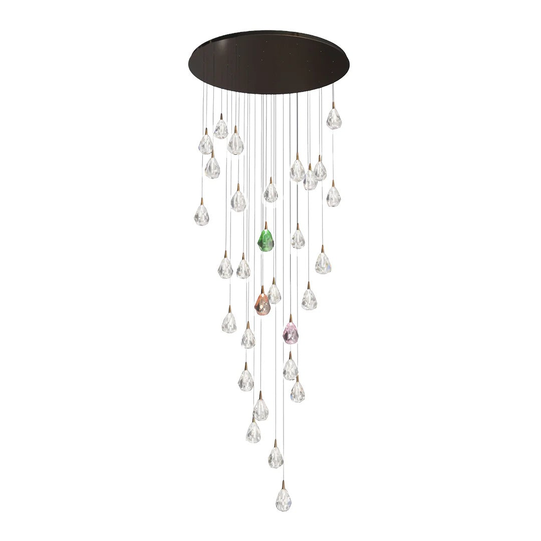 Crystal Chandelier for Staircase Luxury LED Ceiling Light