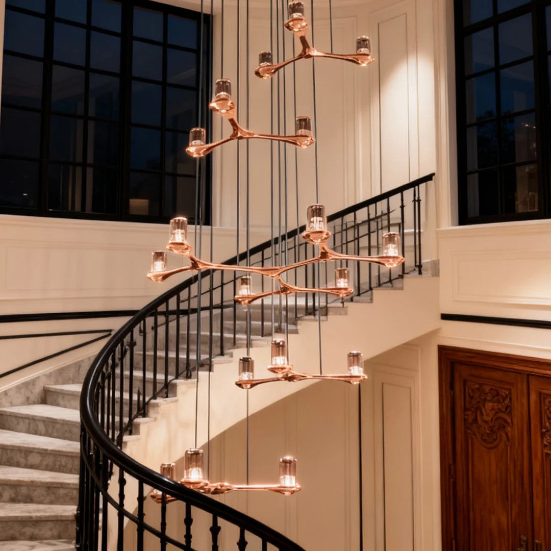 Crystal Staircase Chandelier Nordic Creative Ceiling Light