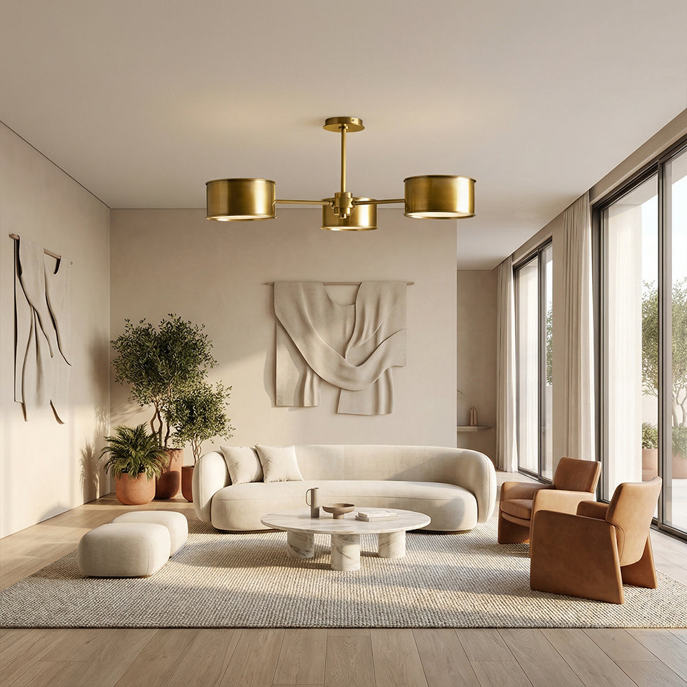 Daphira 3-Light Metal Semi-Flush Mount