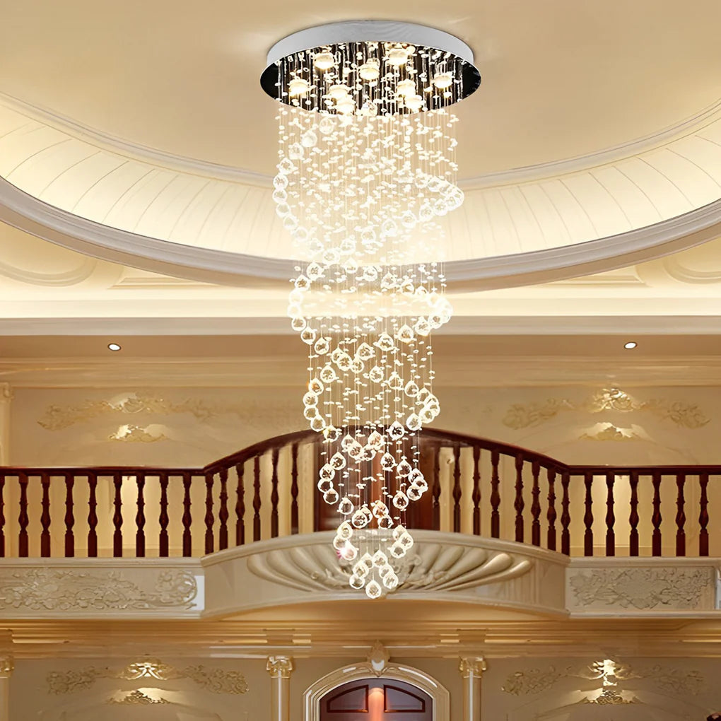 Double Spiral Three Step Dimming LED Modern Staircase Chandelier