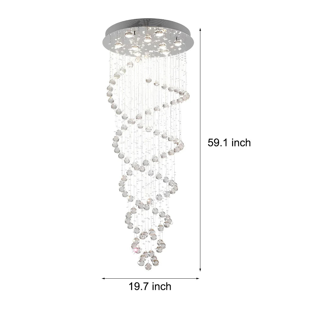 Double Spiral Three Step Dimming LED Modern Staircase Chandelier