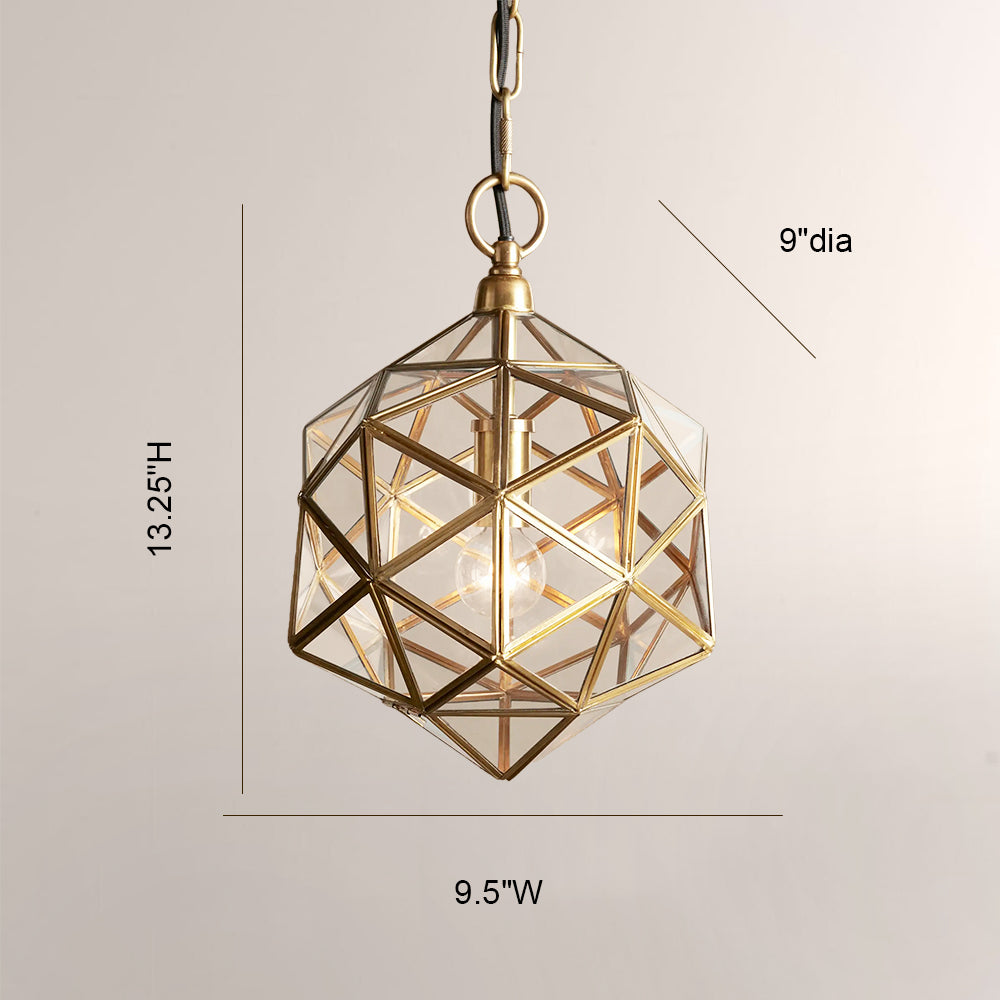 Elixir Geometric Brass Pendant