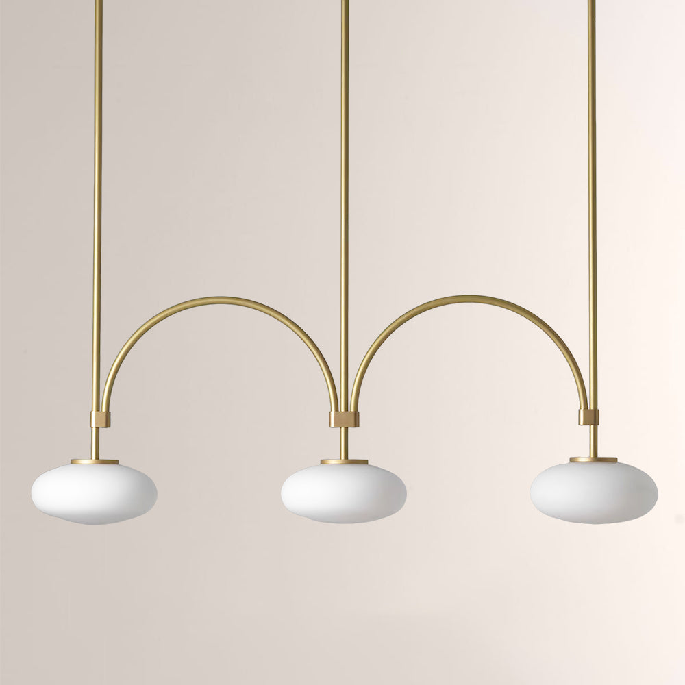 Ellara Curved-Arm Opal Glass Chandelier