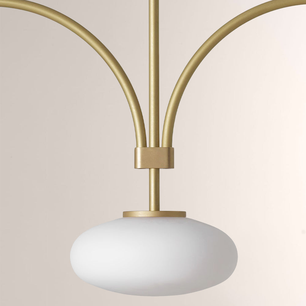 Ellara Curved-Arm Opal Glass Chandelier