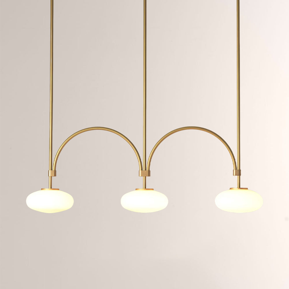 Ellara Curved-Arm Opal Glass Chandelier