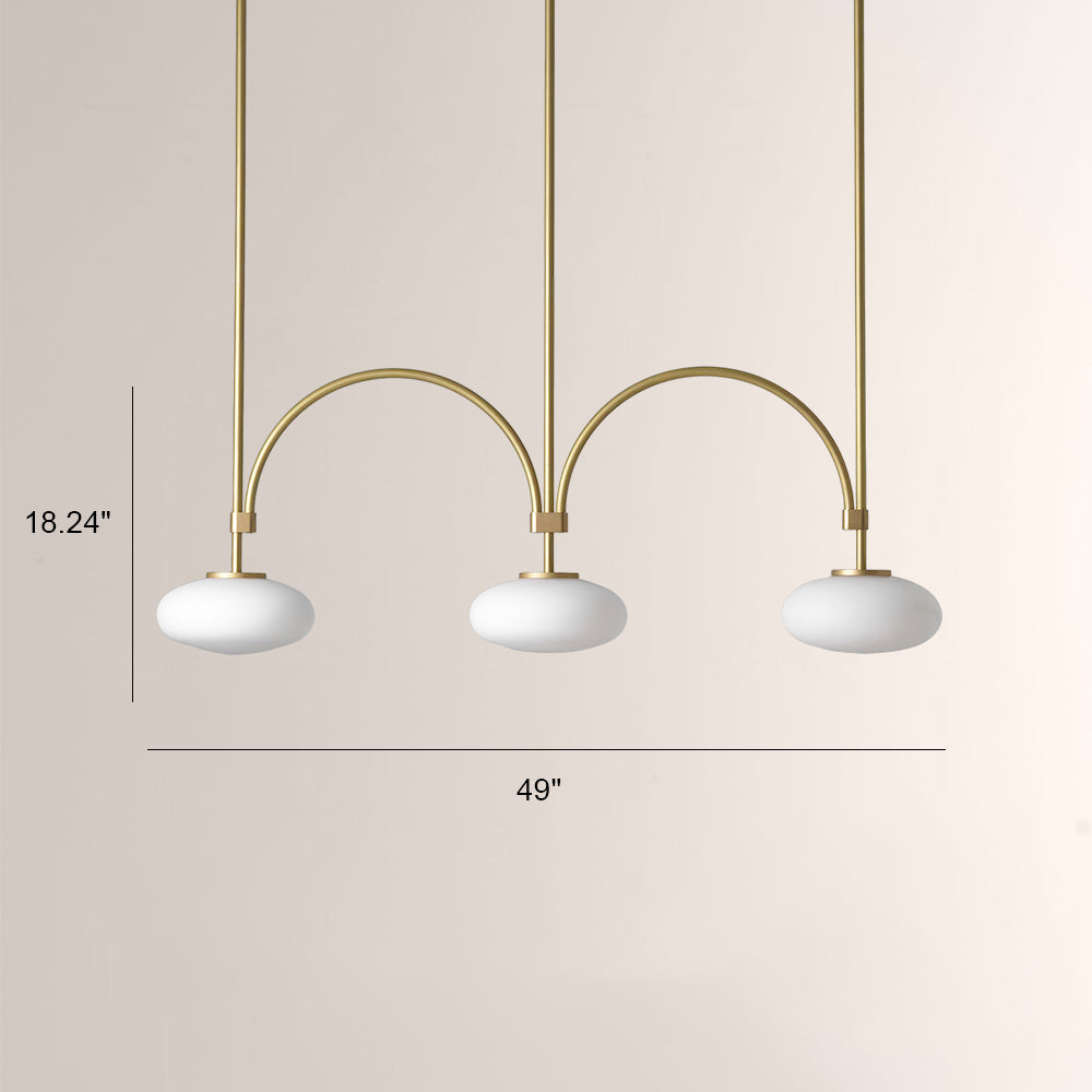 Ellara Curved-Arm Opal Glass Chandelier