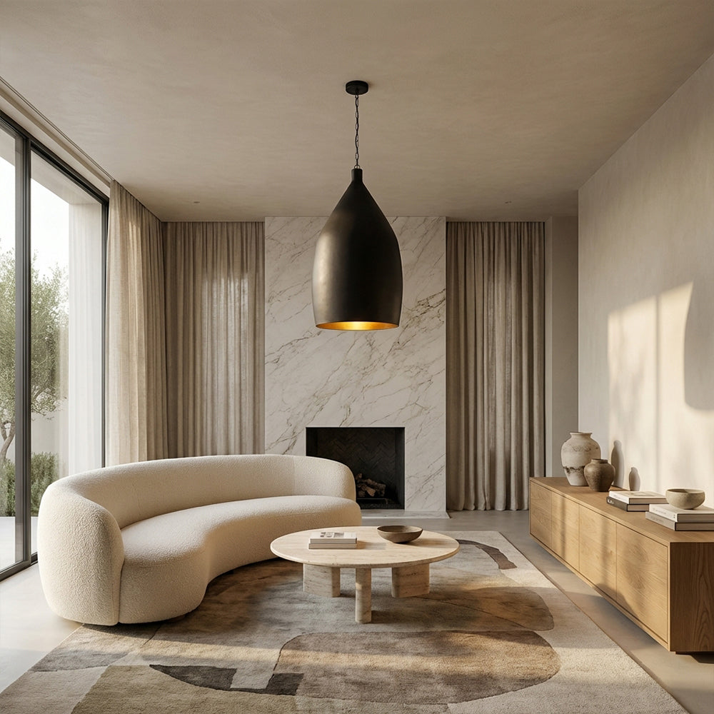 Finn Hammered Metal Cone Pendant