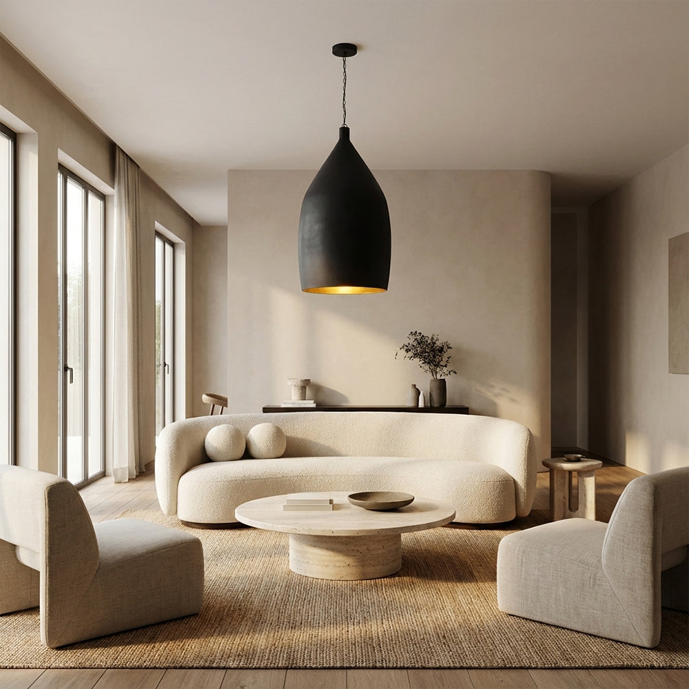 Finn Hammered Metal Cone Pendant