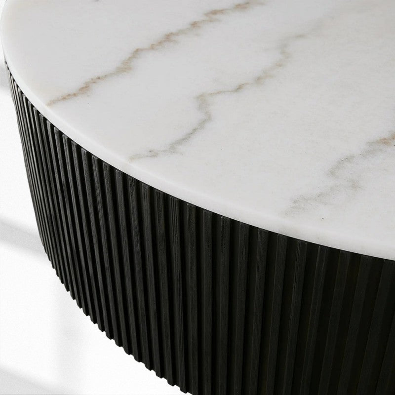 Finnley Marble Round Coffee Table For Living Room