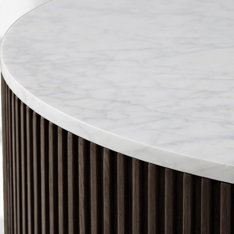 Finnley Marble Round Coffee Table For Living Room