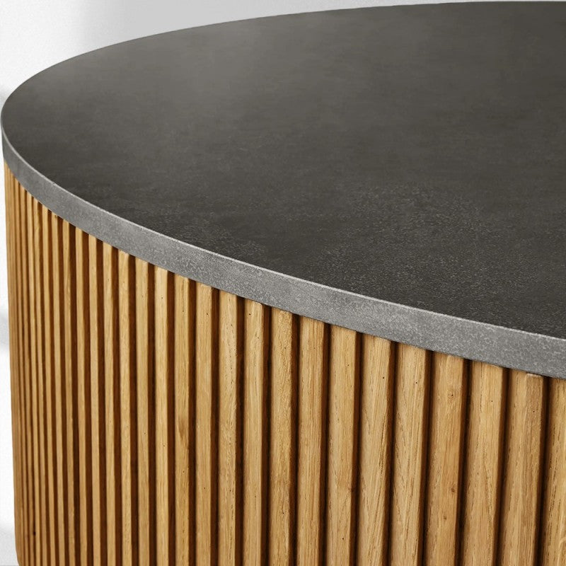 Finnley Marble Round Coffee Table For Living Room