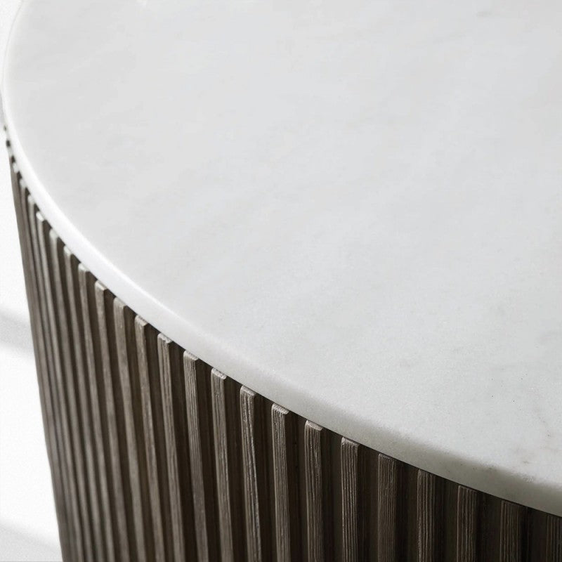 Finnley Marble Round Coffee Table For Living Room