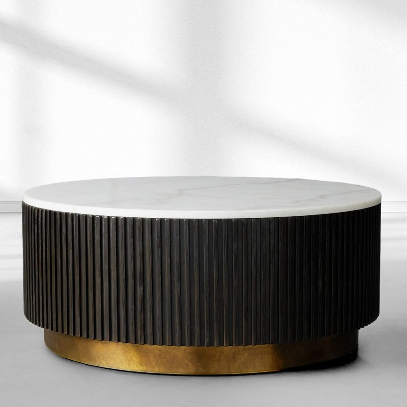 Finnley Marble Round Coffee Table For Living Room