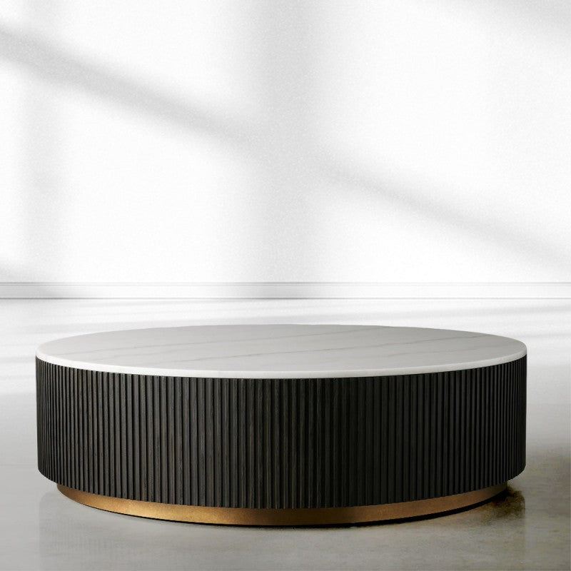 Finnley Marble Round Coffee Table For Living Room
