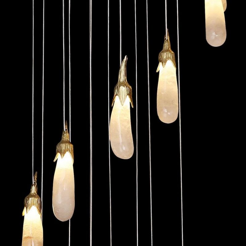 Gidyn Rock Crystal Eggplant chandelier