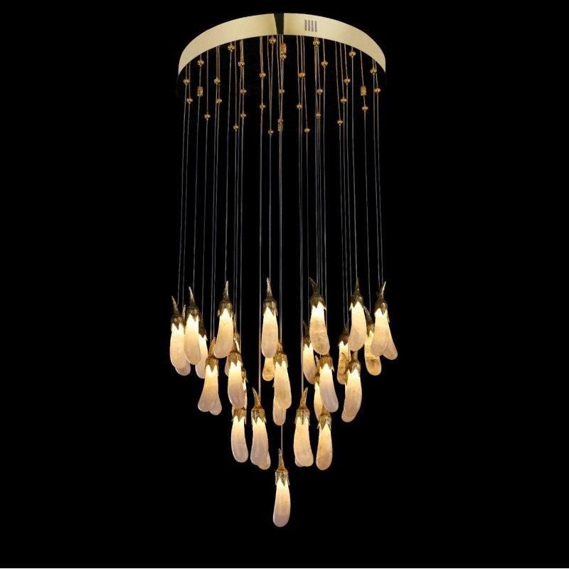 Gidyn Rock Crystal Eggplant chandelier
