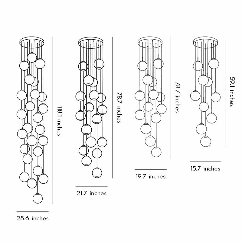Gold Staircase Chandelier