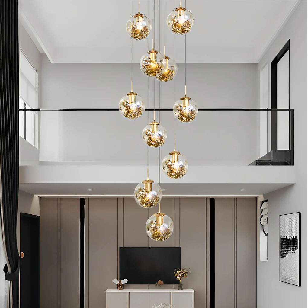 Gold Staircase Chandelier