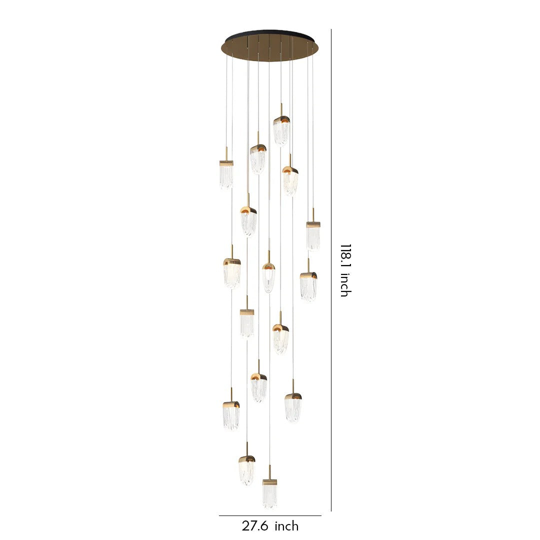 Gold Staircase Chandelier Modern Creative Luxury Ceiling Light