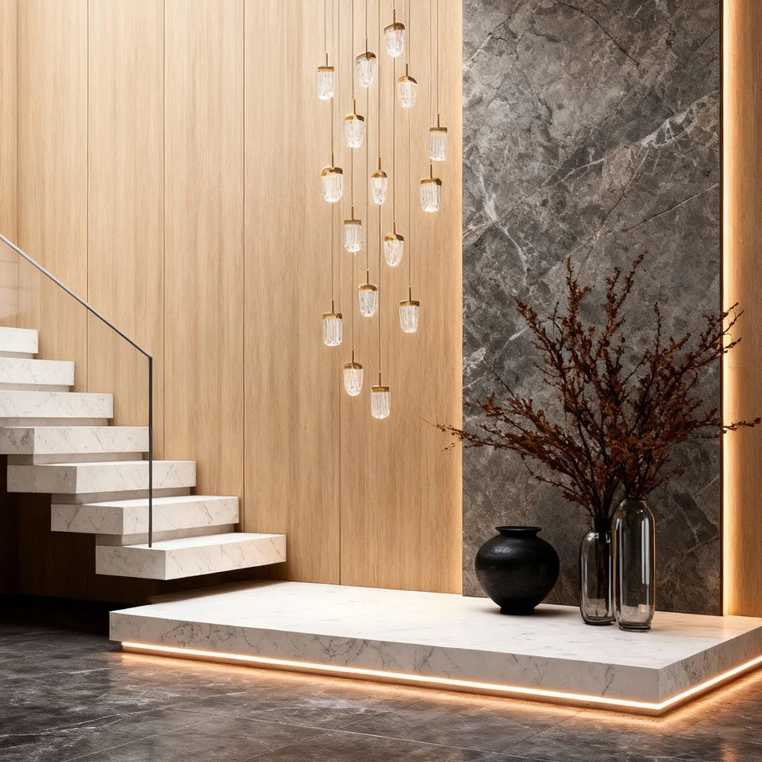 Gold Staircase Chandelier Modern Creative Luxury Ceiling Light