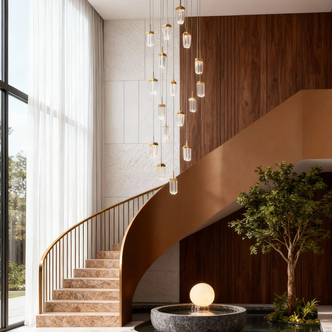 Gold Staircase Chandelier Modern Creative Luxury Ceiling Light