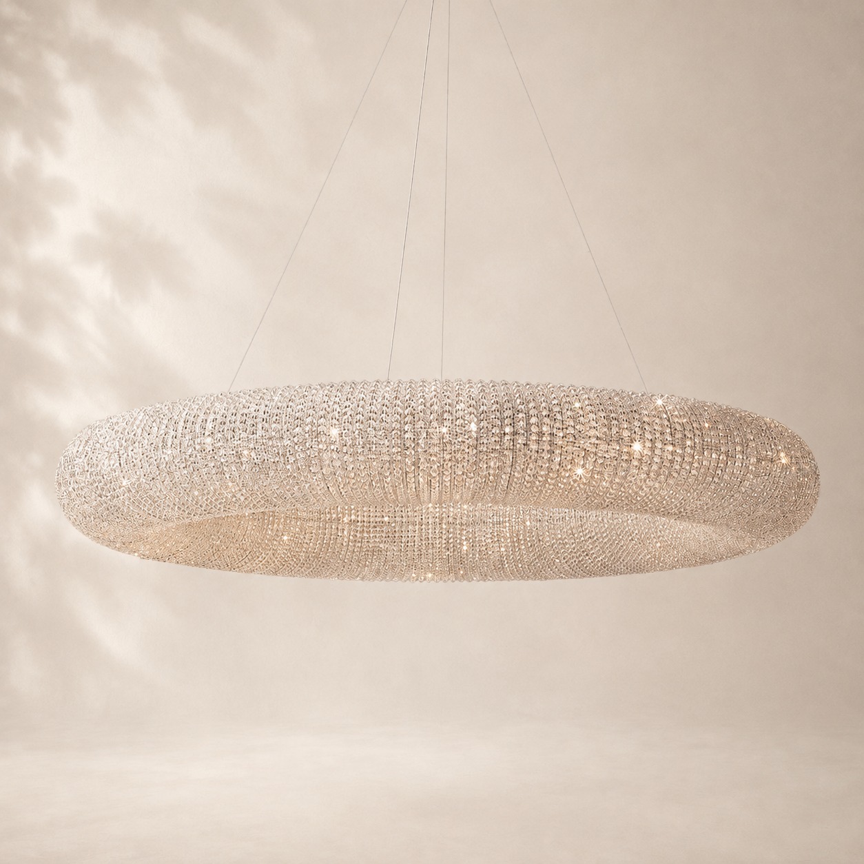 Halo Crystal Round LED Chandelier 72"