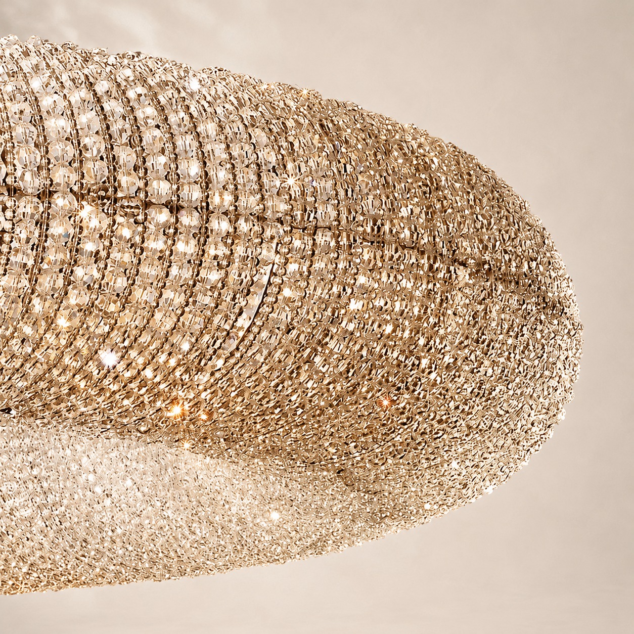 Halo Crystal Round LED Chandelier 59"