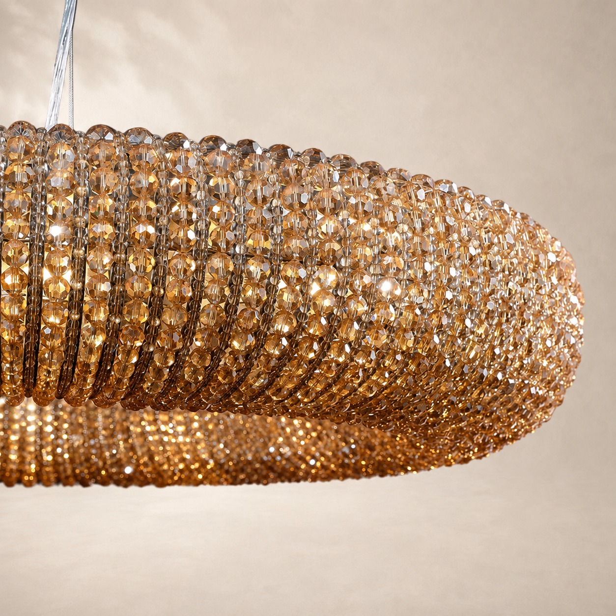 Halo Crystal Round LED Chandelier 59"