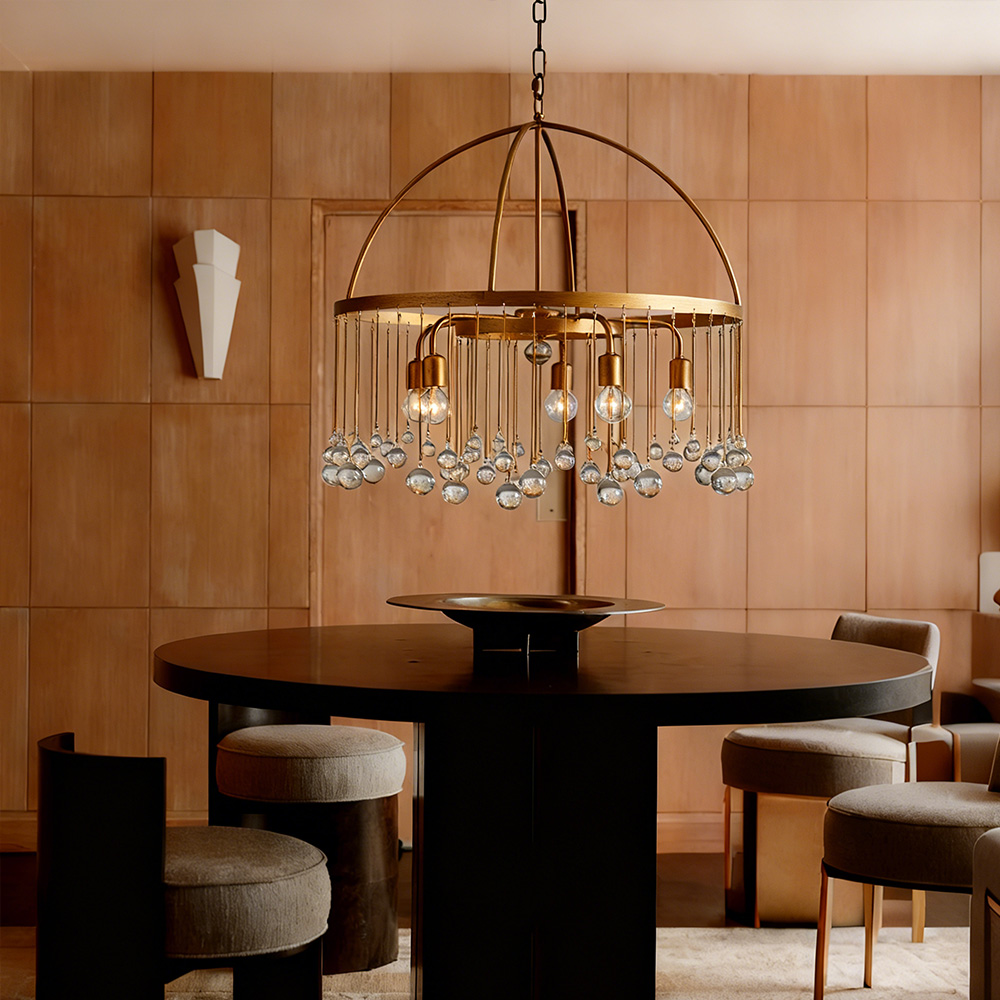 Aubluxe Round Two-Tier Chandelier