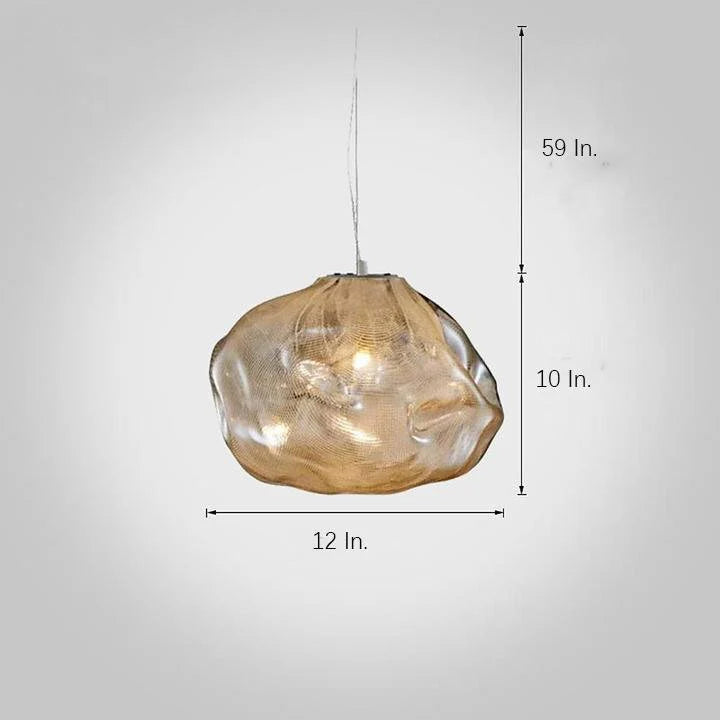 Industrial Metal Glass Bubble Irregular Oval Staircase Chandeliers