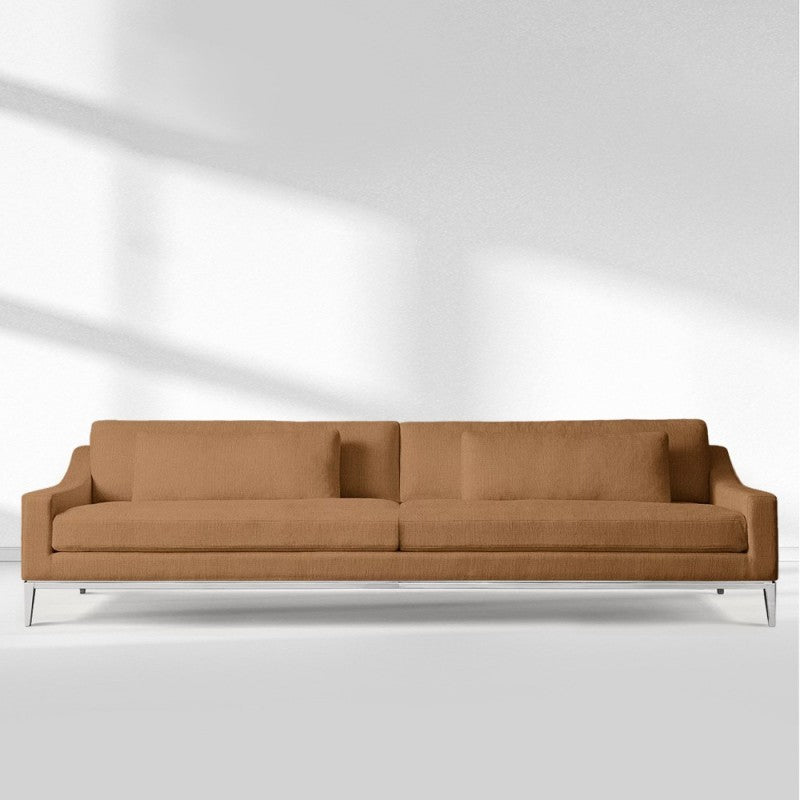 Italia Slant Arm 3-Seat Sofa - Metal Base