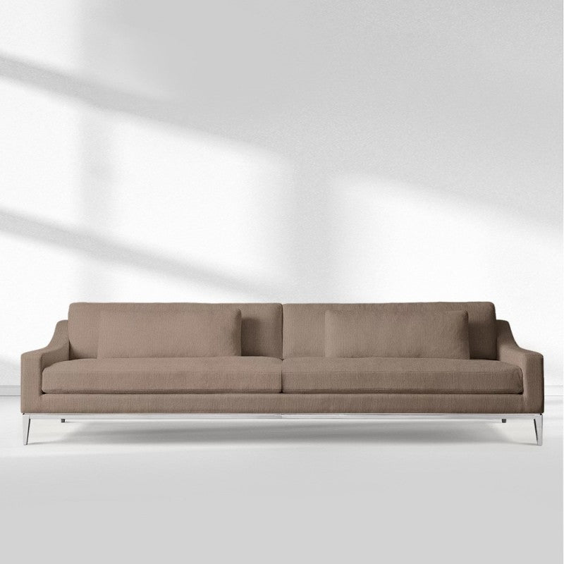 Italia Slant Arm 3-Seat Sofa - Metal Base