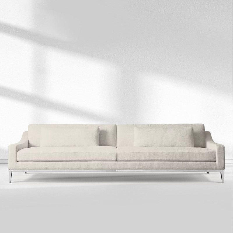 Italia Slant Arm 3-Seat Sofa - Metal Base