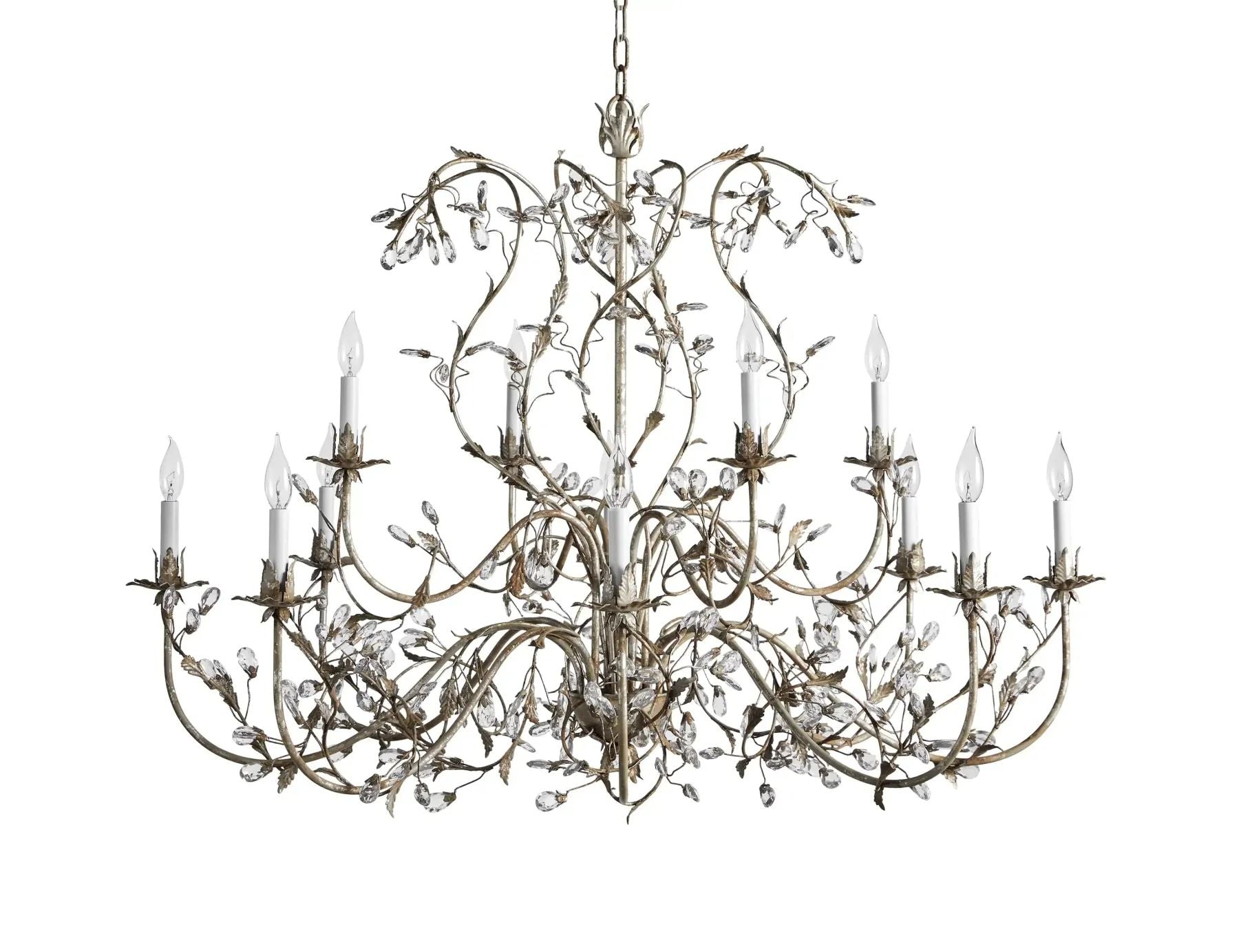 Kalira Crystal 12 Lights Pendant Chandelier 46"