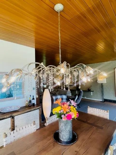 Kalira Crystal Rectangular Chandelier 61"  71“ - Silver