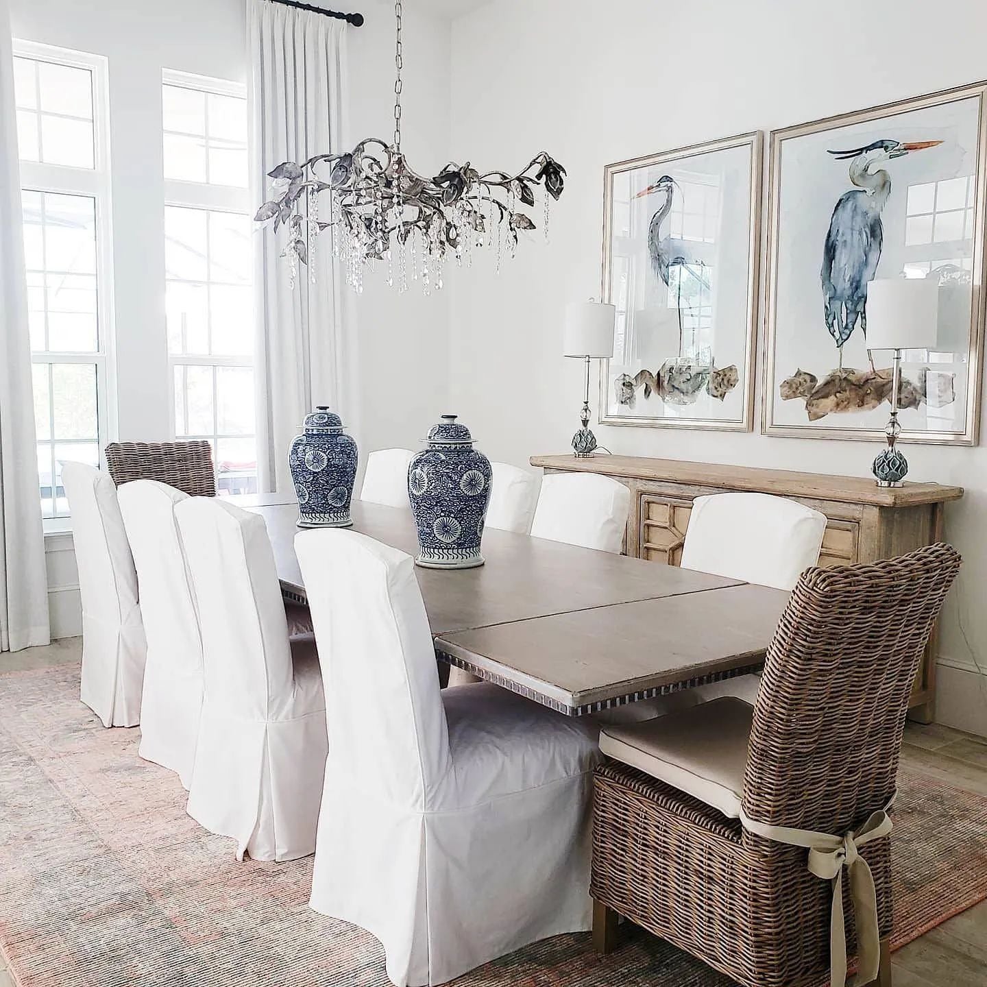 Kalira Crystal Rectangular Chandelier 52"- Silver