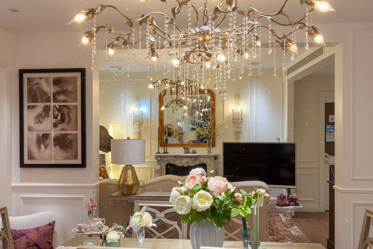 Kalira Crystal Rectangular Chandelier 61"  71“ - Silver